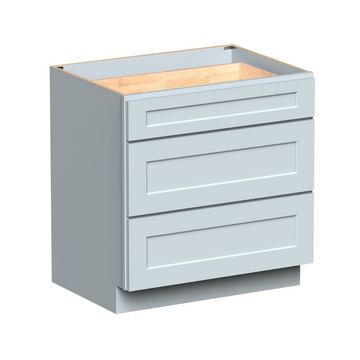 Dove Gray Drawer Base Cabinets 34.5.Wx24in.H Ready to Assemble Kitchen Cabinets 3Drawers