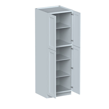 Dove Gray Pantry Cabinets 90.Wx27in.H Ready to Assemble Kitchen Cabinets 4Doors HDF Door