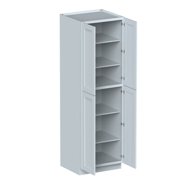 Dove Gray Pantry Cabinets 96.Wx27in.H Ready to Assemble Kitchen Cabinets 4Doors HDF Door