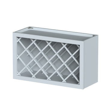 Dove Gray Wine Rack Wall Cabinet 18.Wx12in.H Ready to Assemble Kitchen Cabinets HDF Door