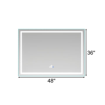 Frameless Rectangular LED Light Bathroom Vanity Mirror
