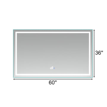 Frameless Rectangular LED Light Bathroom Vanity Mirror