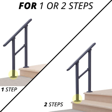 1.8 ft. Metal Handrail for 0-2 Steps (2-Pack)
