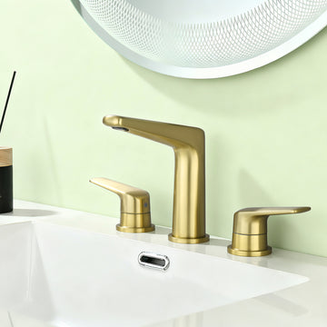 Brushed Gold Dual Handle Bathroom Faucet