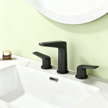 Matte Black Dual Handle Bathroom Faucet
