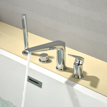 Chrome 4-Hole Bathtub Faucet