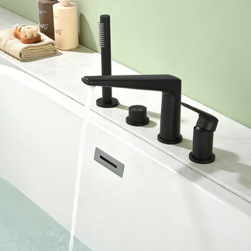 Matte Black 4-Hole Bathtub Faucet