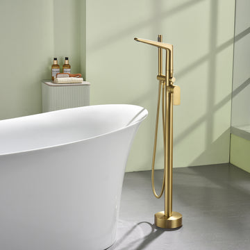 Modern Brushed Gold Bathtub Faucet