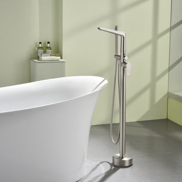 Modern Brushed Nickel Bathtub Faucet