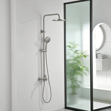 Modern Brushed Nickel Shower Set
