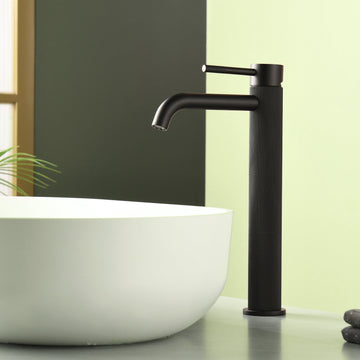 Matte Black Carved Bathroom Faucet