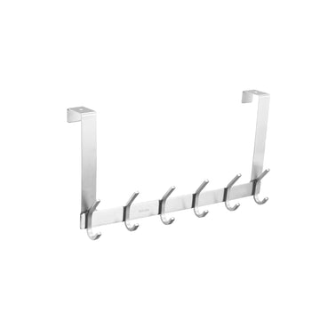 Hook Stainless Steel 6 Robe Hook Brushed Nickel Wall Mounted Modern Bathroom and Bedroom Organizer
