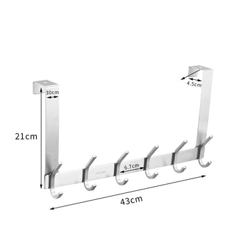Hook Stainless Steel 6 Robe Hook Brushed Nickel Wall Mounted Modern Bathroom and Bedroom Organizer