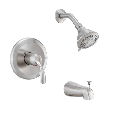 brushed nickel Bathroom Shower Trim Kit 5 Function Pressure Balance Valve Copper Body Zinc Alloy Handle