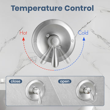 brushed nickel Bathroom Shower Trim Kit 5 Function Pressure Balance Valve Copper Body Zinc Alloy Handle