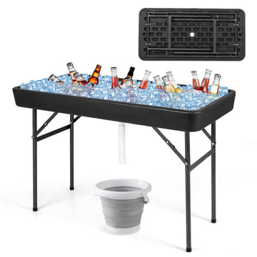 Black Folding Patio Table 480in L x 325in W x 240in H