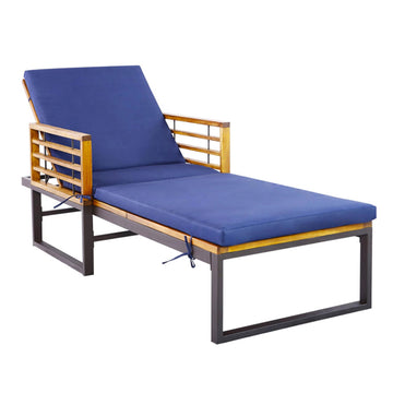 Navy Chaise Lounge Chair 32.0-in W x 26.0-in H x 79.0-in D