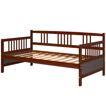 Cherry Multi-Scene Use Sturdy Pine Wood Modern Twin Size Daybed Frame