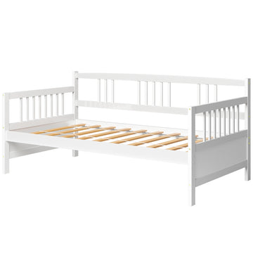 White Multi-Scene Use Sturdy Pine Wood Modern Twin Size Daybed Frame