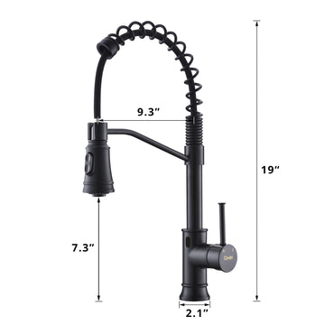 Matte Black Single Handle Touchless Pull Down Sprayer Kitchen Faucet with Water Supply Hose