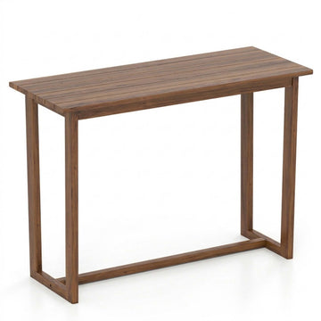 59" Teak Wood Bar Table with Reinforced Frame