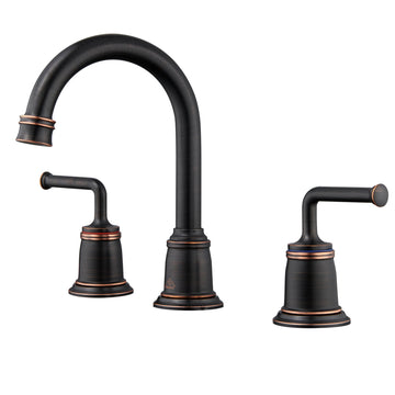 2-Handle Bathroom Sink Faucet with Drain Assembly lavatory Faucet with Pop Up Drain and cUPC Faucet Supply Hoses, Oil Rubbed Bronze
