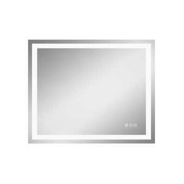 36 in W x 44 in L Rectangular Frameless Wall Bathroom Vanity Mirror with Front and Backlit and Anti Fog