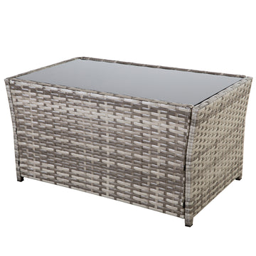 Gray 4-Piece Set Outdoor Patio Sofa with 4-piece sofa set with coffee table