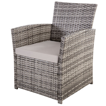 Gray 4-Piece Set Outdoor Patio Sofa with 4-piece sofa set with coffee table