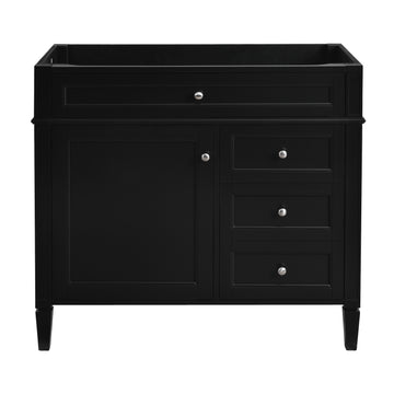 36 Inch Modern Bathroom Vanity Cabinet Two Drawers Tip Out No Sink Black