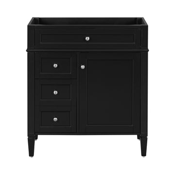 30 Inch Bathroom Vanity Cabinet Only No Sink Green 2 Drawers and Tip Out Drawer Black
