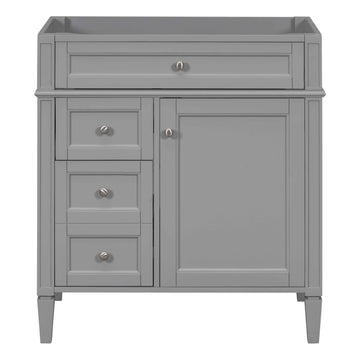 30 Inch Bathroom Vanity Cabinet Only No Sink Green 2 Drawers and Tip Out Drawer Gray
