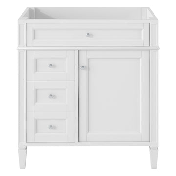 30 Inch Bathroom Vanity Cabinet Only No Sink Green 2 Drawers and Tip Out Drawer White