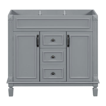 36 Inch Modern Bathroom Vanity Cabinet Only with Soft Closing Doors and Drawers Gray
