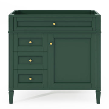 36 Inch Bathroom Vanity Cabinet Without Sink Solid Wood Frame Modern Storage Cabinet Green