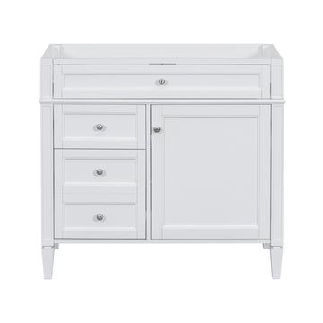 36 Inch Bathroom Vanity Cabinet Without Sink Solid Wood Frame Modern Storage Cabinet White