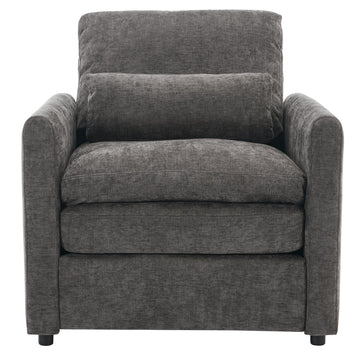31.9 inch Cozy Upholstered Armchair Oversized Comfy Cloud Sofa Double Cushion Single Sofa Plush Cushion Armchair for Living Room Grey
