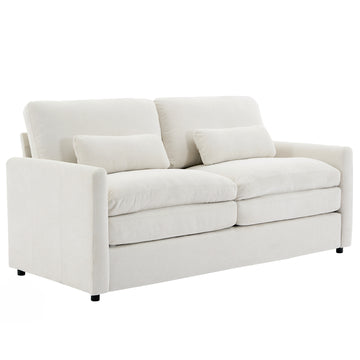 68.1 inch Cozy Upholstered Loveseat Sofa Oversized Comfy Comfy Cloud Sofa Double Cushion Loveseat Sofa Plush Cushion Sofa Couch for Living Room Beige