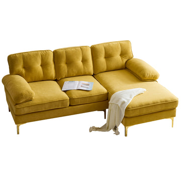 82.6 inch Modern Sectional Sofas Couches Velvet L Shaped Couches for Living Room Bedroom