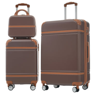 3-Piece ABS Hardside Spinner Set with TSA Lock & Cosmetic Case