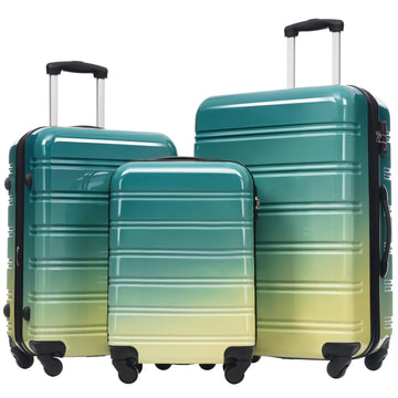 3-Piece Expandable PC Hardside Spinner Luggage Set