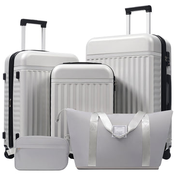 3-Piece ABS Luggage Set with Expandable Cases