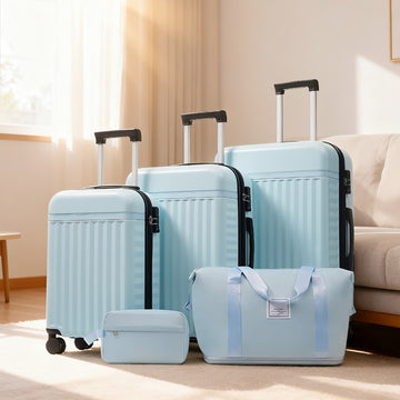 3-Piece ABS Luggage Set with Expandable Cases
