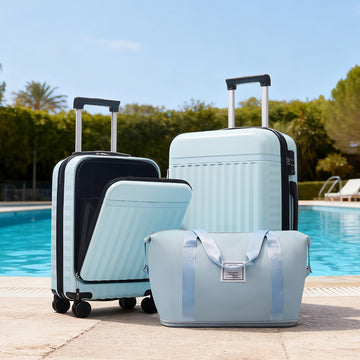3-Piece ABS Luggage Set with USB and Expandable Case