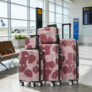 5-Piece PC+ABS Luggage Set with Shoulder Bag & Cosmetic Case