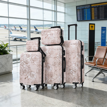 5-Piece PC+ABS Luggage Set with Handbag & Cosmetic Case