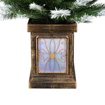 Artificial Christmas 3-Piece Set Wreath and Set of 2 Entrance Trees X-mas with LED Lights Easy Assembly
