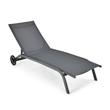 Gray Patio Lounge Chair 38.0-in W x 24.0-in H x 65.0-in D