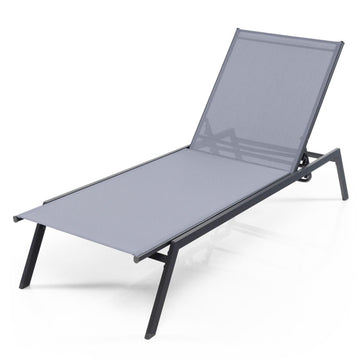 Gray Chaise Lounge Chair 42.5-in W x 27.5-in H x 78.5-in D