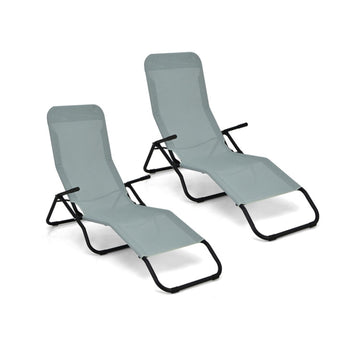 Green 2-piece Patio Chaise Lounge Set 36.5-in W x 58.0-in L x 24.5-in H 24.5-lb Net Weight